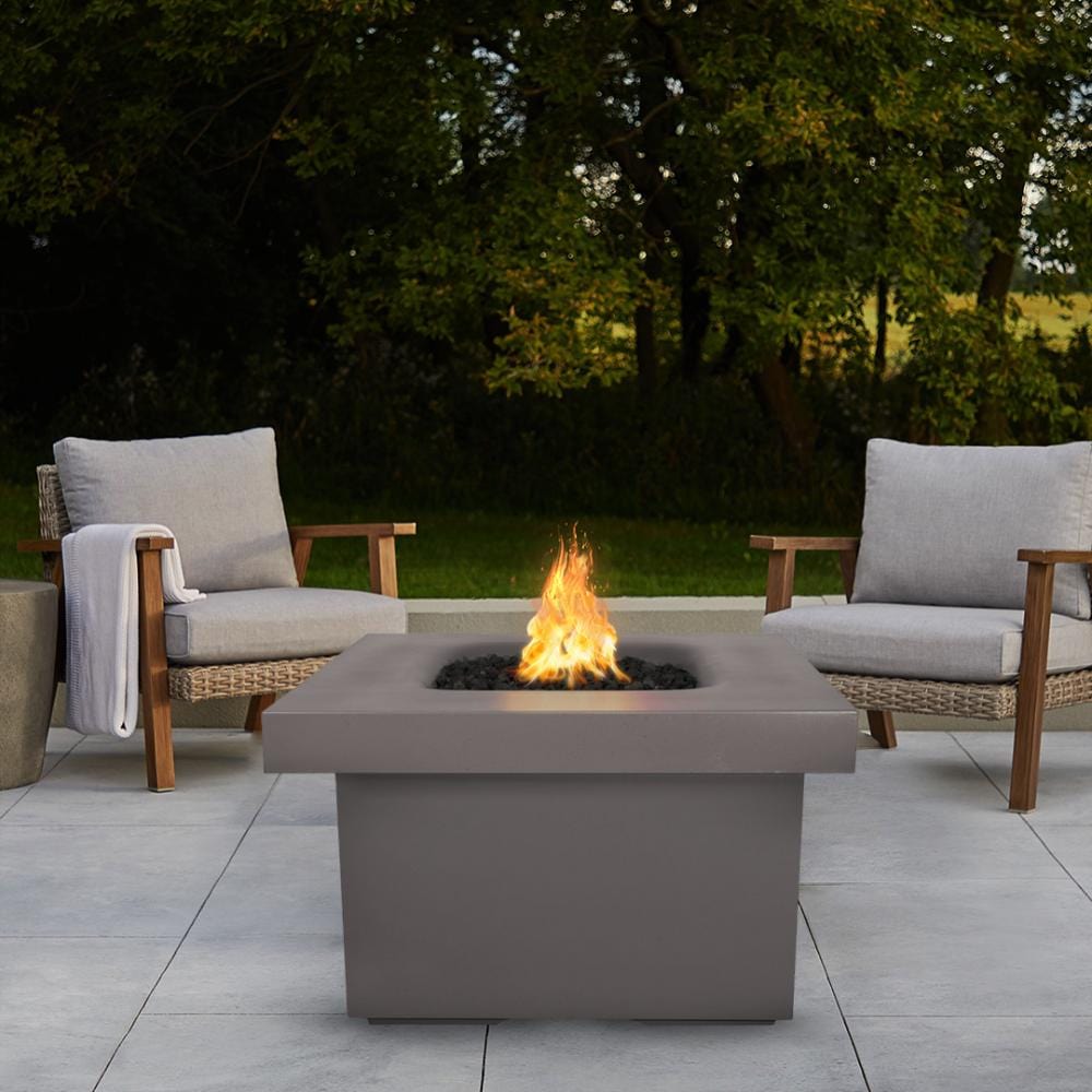 Outdoor Plus Ramona 36-Inch Square GFRC Gas Fire Pit Table - Electronic