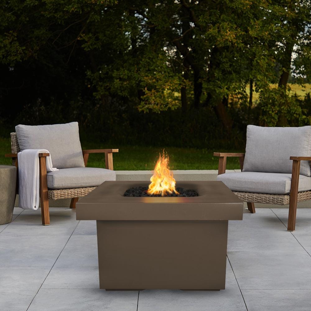 Outdoor Plus Ramona 36-Inch Square GFRC Gas Fire Pit Table - Electronic
