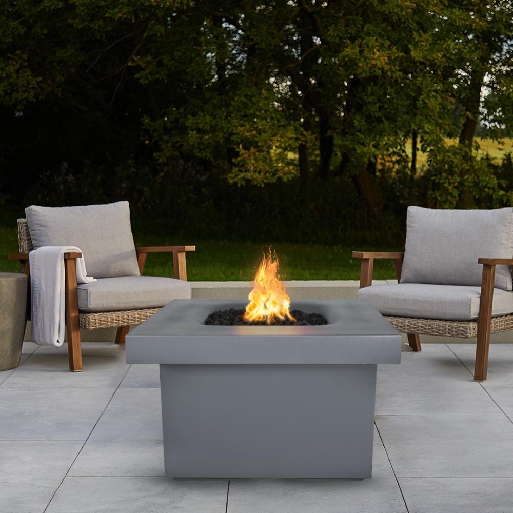 Outdoor Plus Ramona 36-Inch Square GFRC Gas Fire Pit Table - Electronic