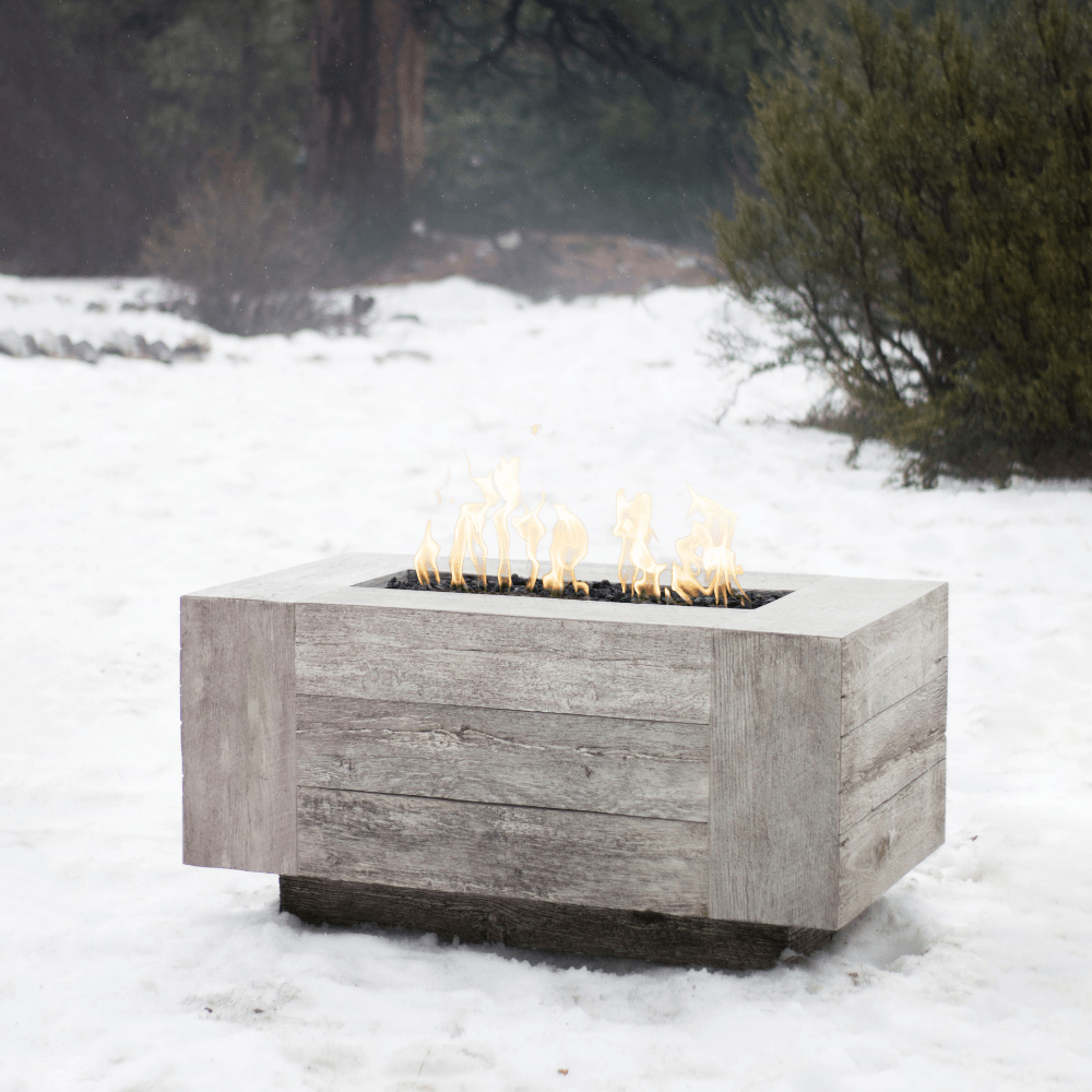 Outdoor Plus Catalina Rectangular GFRC Gas Fire Pit - Flame Sense
