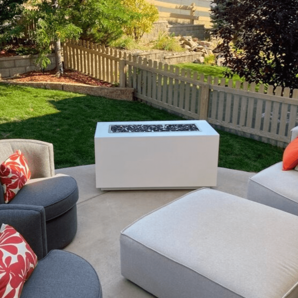 Outdoor Plus Pismo Rectangular Powder Coated Gas Fire Pit - Match Lit