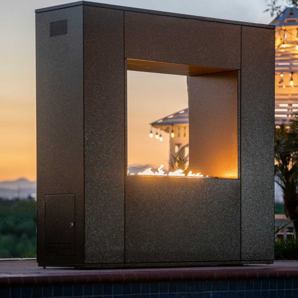 Outdoor Plus The Williams Outdoor Gas Fireplace with Electronic Ignition - 3 Sizes