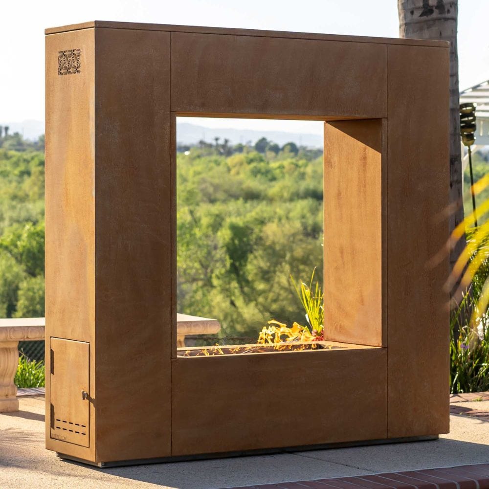 Outdoor Plus The Williams Outdoor Gas Fireplace with Flame Sense Ignition - 3 Sizes