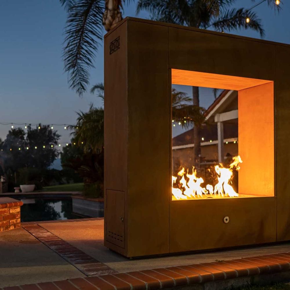 Outdoor Plus The Williams Outdoor Gas Fireplace with Flame Sense Ignition - 3 Sizes
