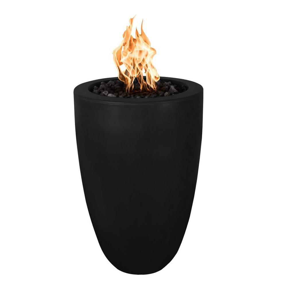 Outdoor Plus Castillo 22-Inch Pillar GFRC Gas Fire Pit - Match Lit