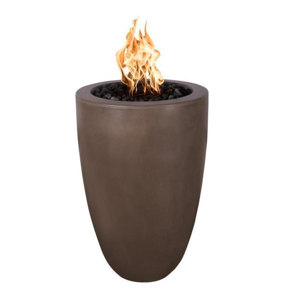 Outdoor Plus Castillo 22-Inch Pillar GFRC Gas Fire Pit - Match Lit