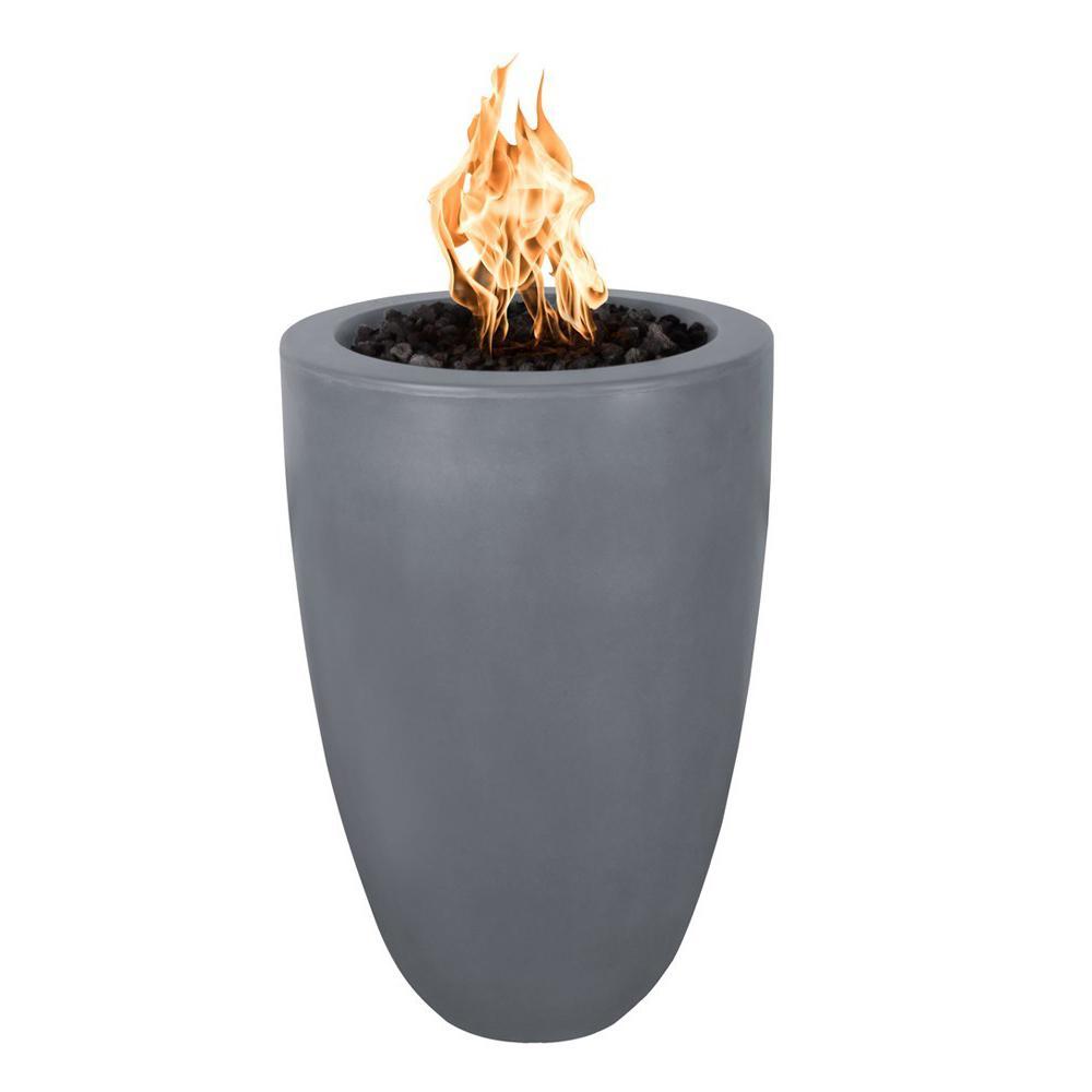 Outdoor Plus Castillo 22-Inch Pillar GFRC Gas Fire Pit - Match Lit