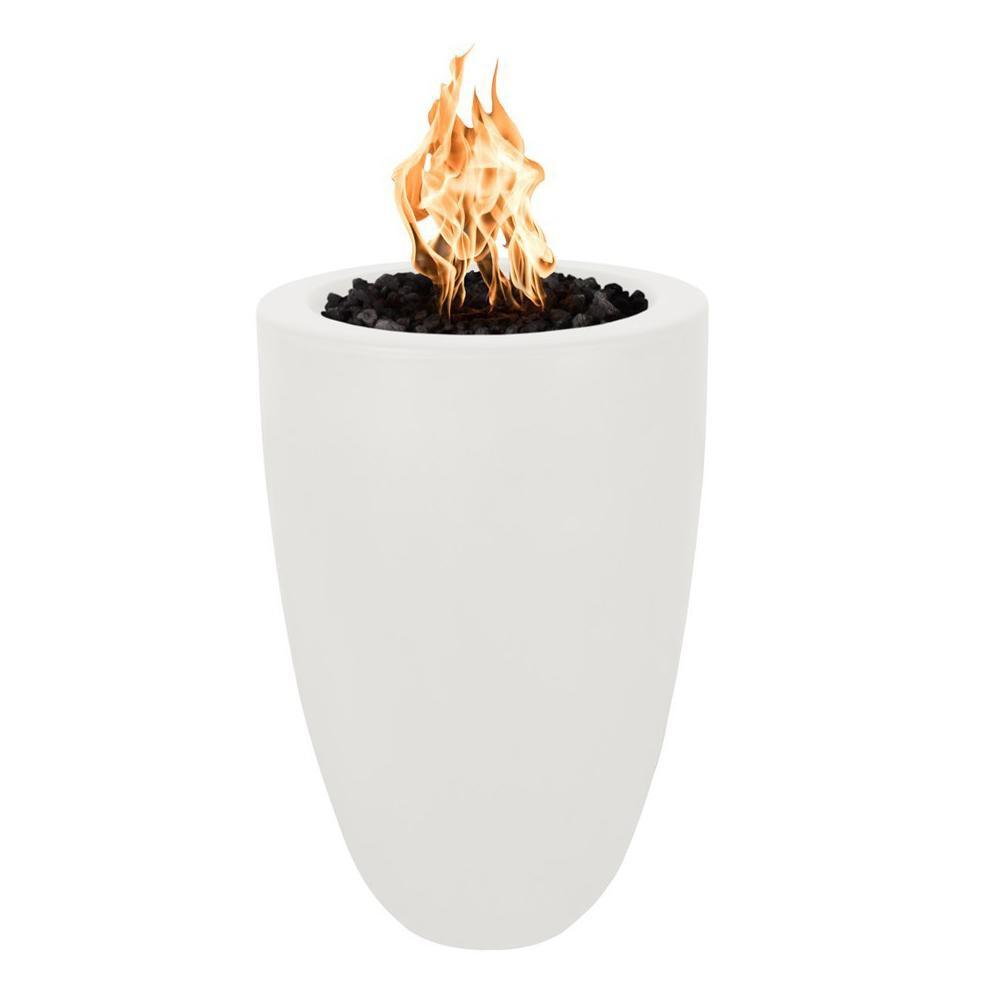 Outdoor Plus Castillo 22-Inch Pillar GFRC Gas Fire Pit - Match Lit
