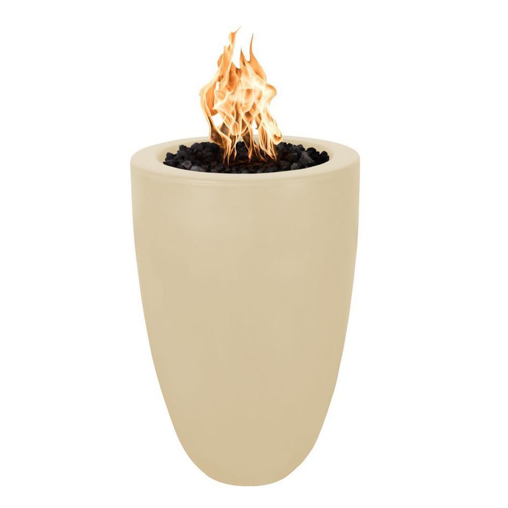 Outdoor Plus Castillo 22-Inch Pillar GFRC Gas Fire Pit - Match Lit