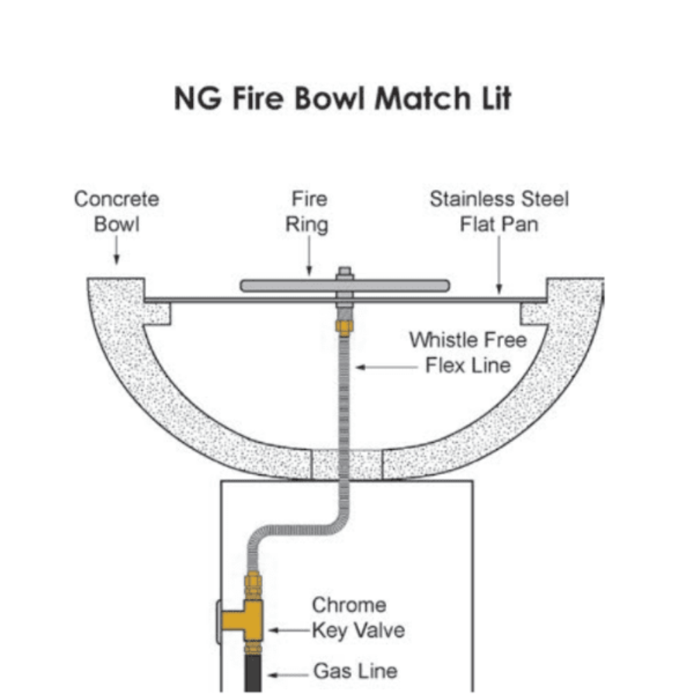 Outdoor Plus Maya 24-Inch Square Stainless Steel Gas Fire Bowl - Match Lit (OPT-103-SQ24WF)