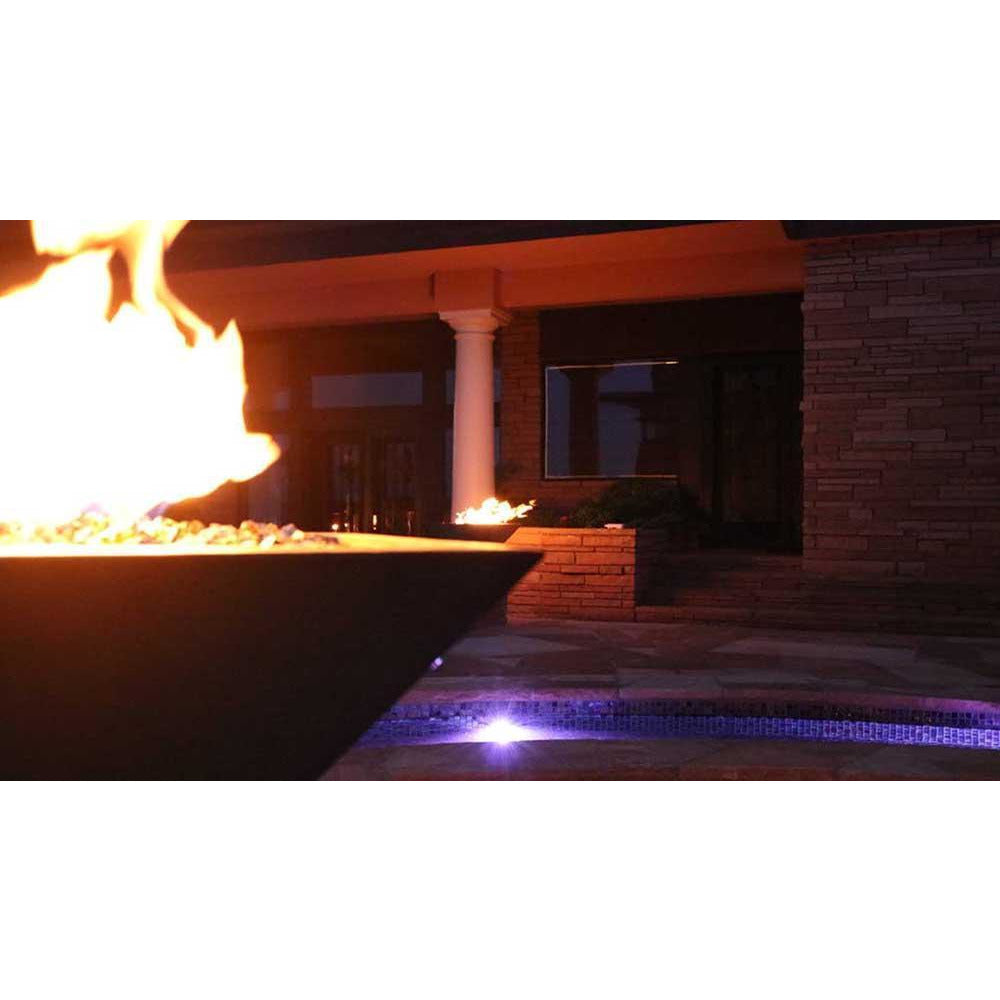 Outdoor Plus Maya 30-Inch Square Concrete Gas Fire Bowl - Match Lit (OPT-30SFO)