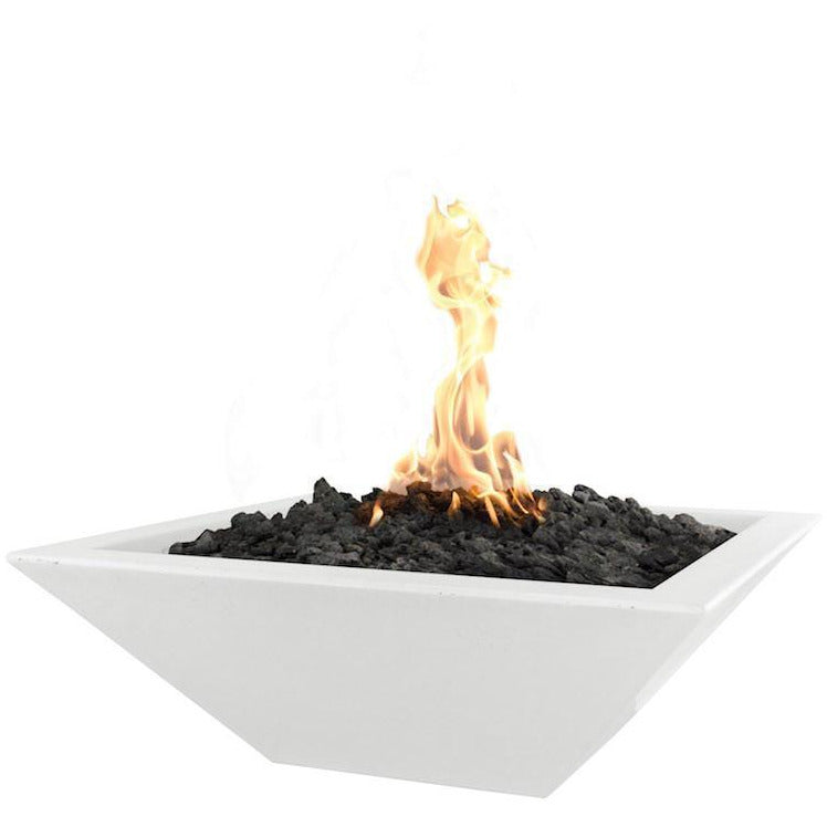 Outdoor Plus Maya 30-Inch Square Concrete Gas Fire Bowl - Match Lit (OPT-30SFO)