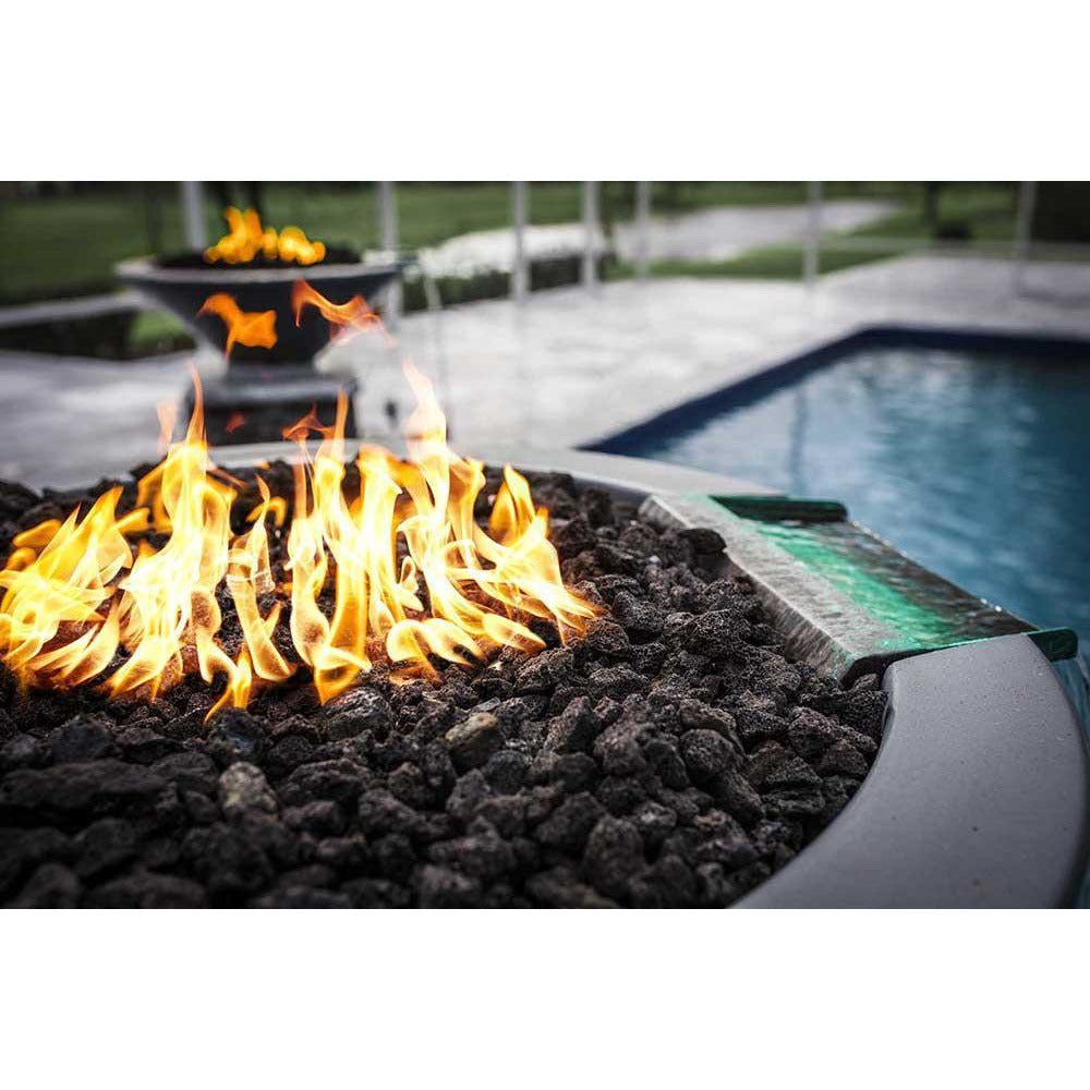 Outdoor Plus Cazo 31-Inch Round Concrete Gas Fire and Water Bowl - Match Lit (OPT-31RFW)