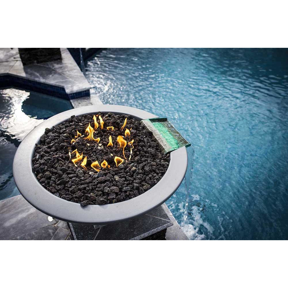 Outdoor Plus Cazo 31-Inch Round Concrete Gas Fire and Water Bowl - Match Lit (OPT-31RFW)