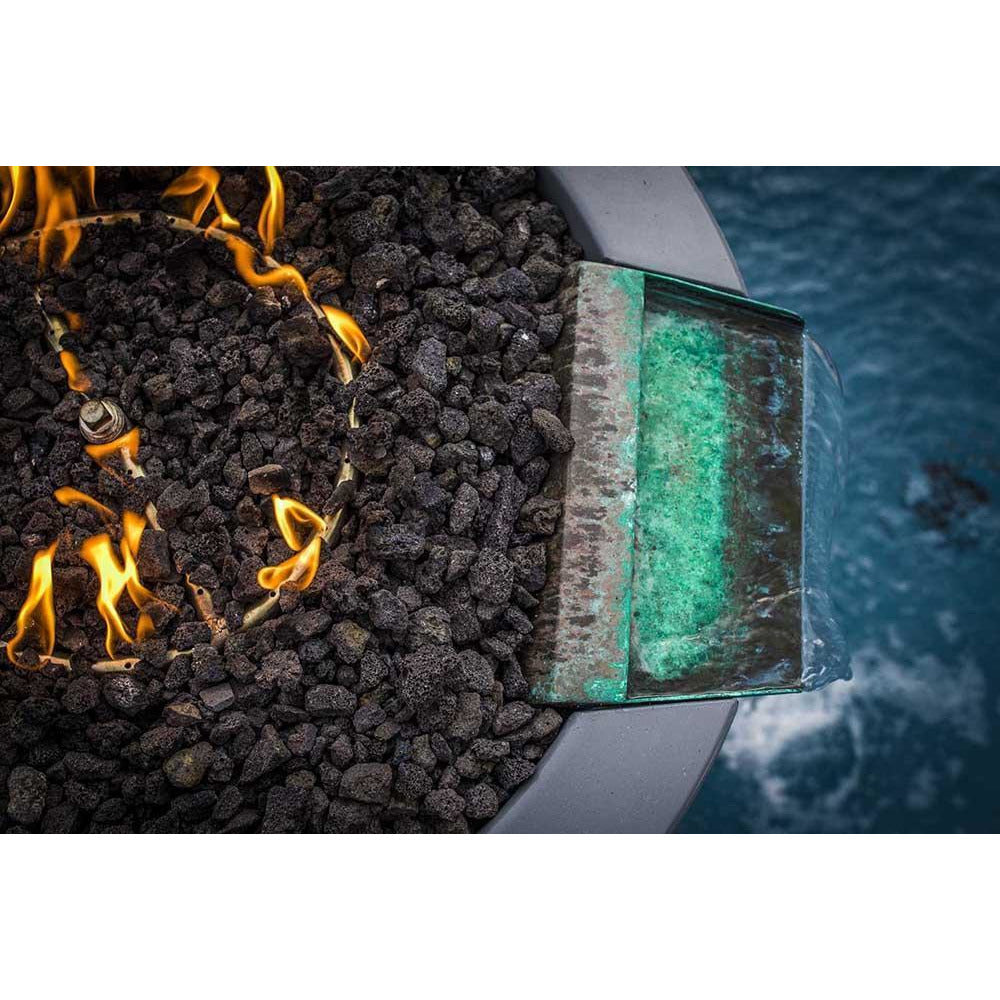 Outdoor Plus Cazo 31-Inch Round Concrete Gas Fire and Water Bowl - Match Lit (OPT-31RFW)