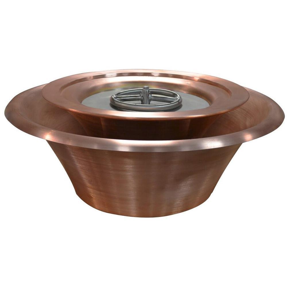 Outdoor Plus Cazo 36-Inch 360 Spillway Copper Gas Fire and Water Bowl - Electronic (OPT-36FW360E)