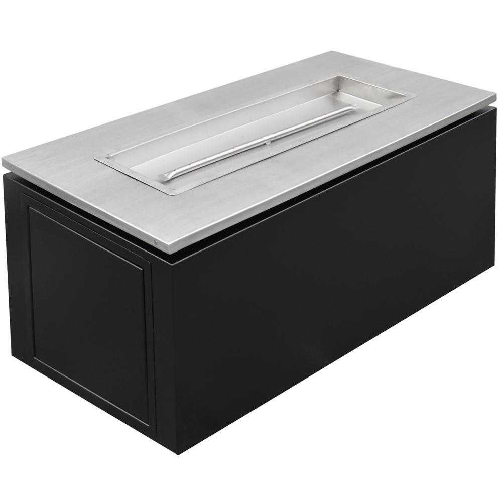 Outdoor Plus Merona 46-Inch Rectangular Fire Pit with Stainless Steel Top - Match Lit (TOP-MC4622)
