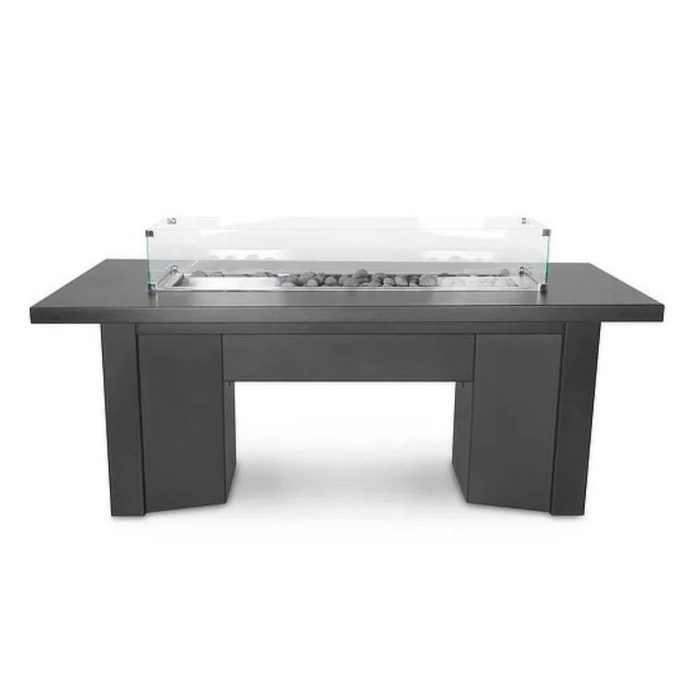 Alameda 78-Inch Rectangular Steel Gas Fire Pit Table - Flame Sense
