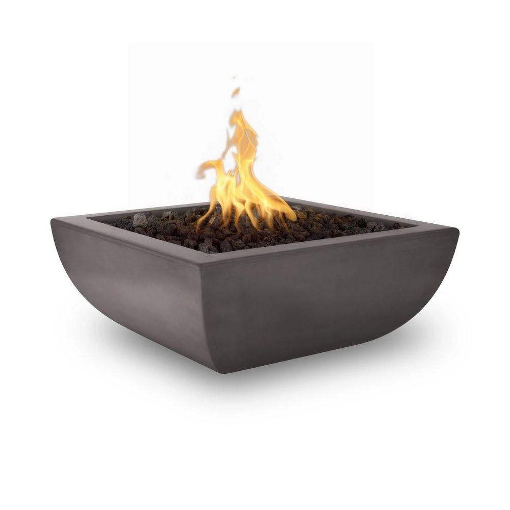 Outdoor Plus Avalon 36-Inch Square Concrete Gas Fire Bowl - Match Lit