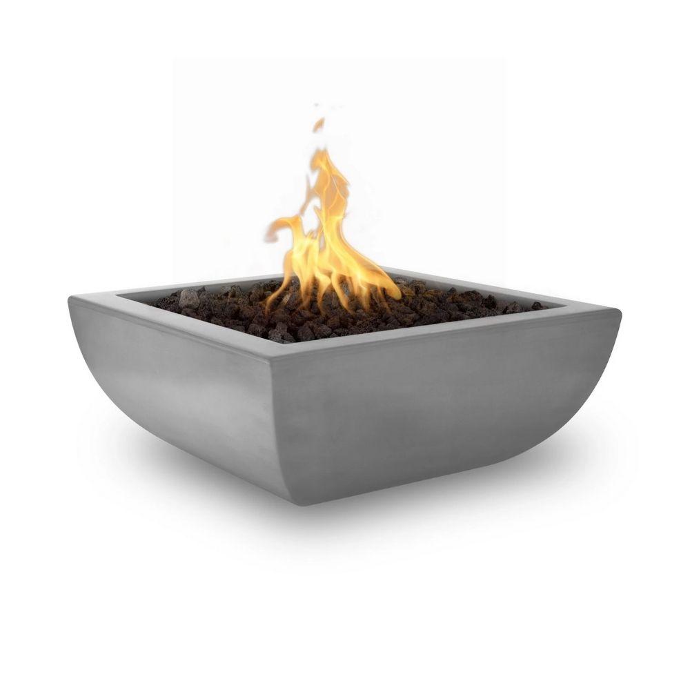 Outdoor Plus Avalon 36-Inch Square Concrete Gas Fire Bowl - Match Lit