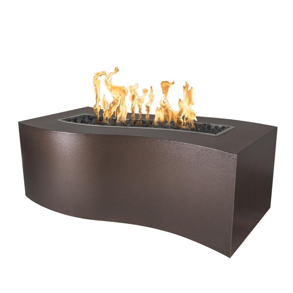Outdoor Plus Billow Rectangular Steel Gas Fire Pit Table - Match Lit