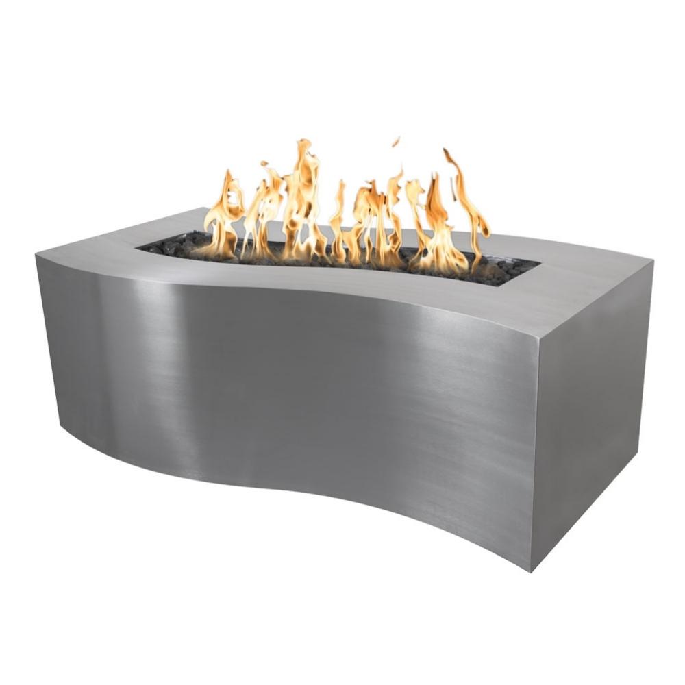 Outdoor Plus Billow Rectangular Steel Gas Fire Pit Table - Match Lit