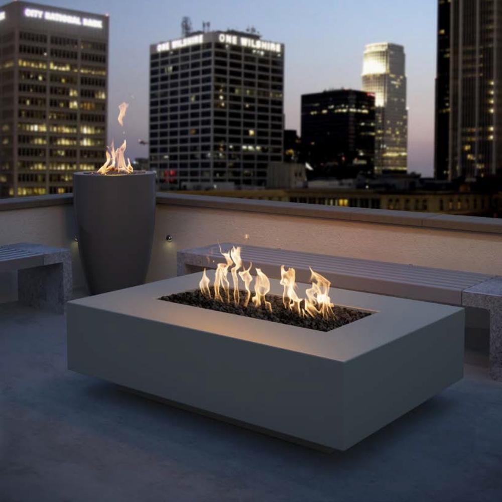 Outdoor Plus Cabo 66-Inch Rectangular GFRC Gas Fire Pit Table - Flame Sense
