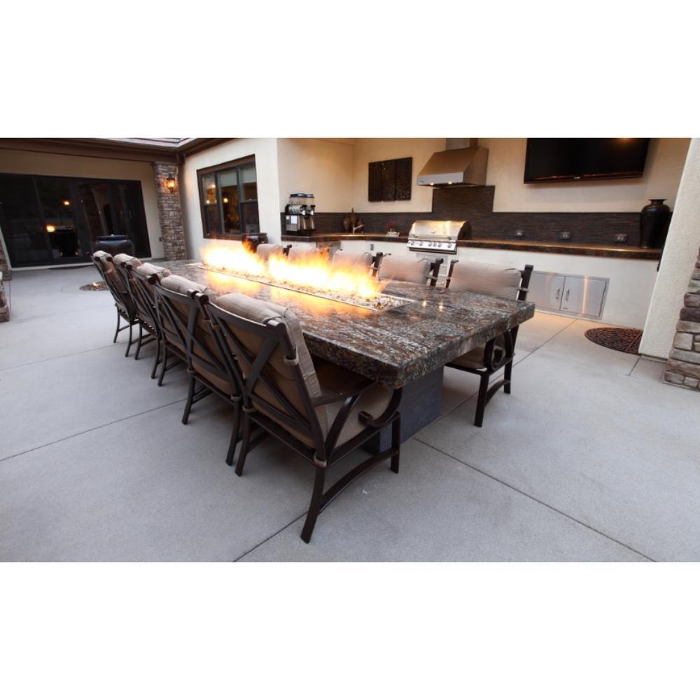 Outdoor Plus Laguna Rectangular Concrete Fire Table - Match Lit