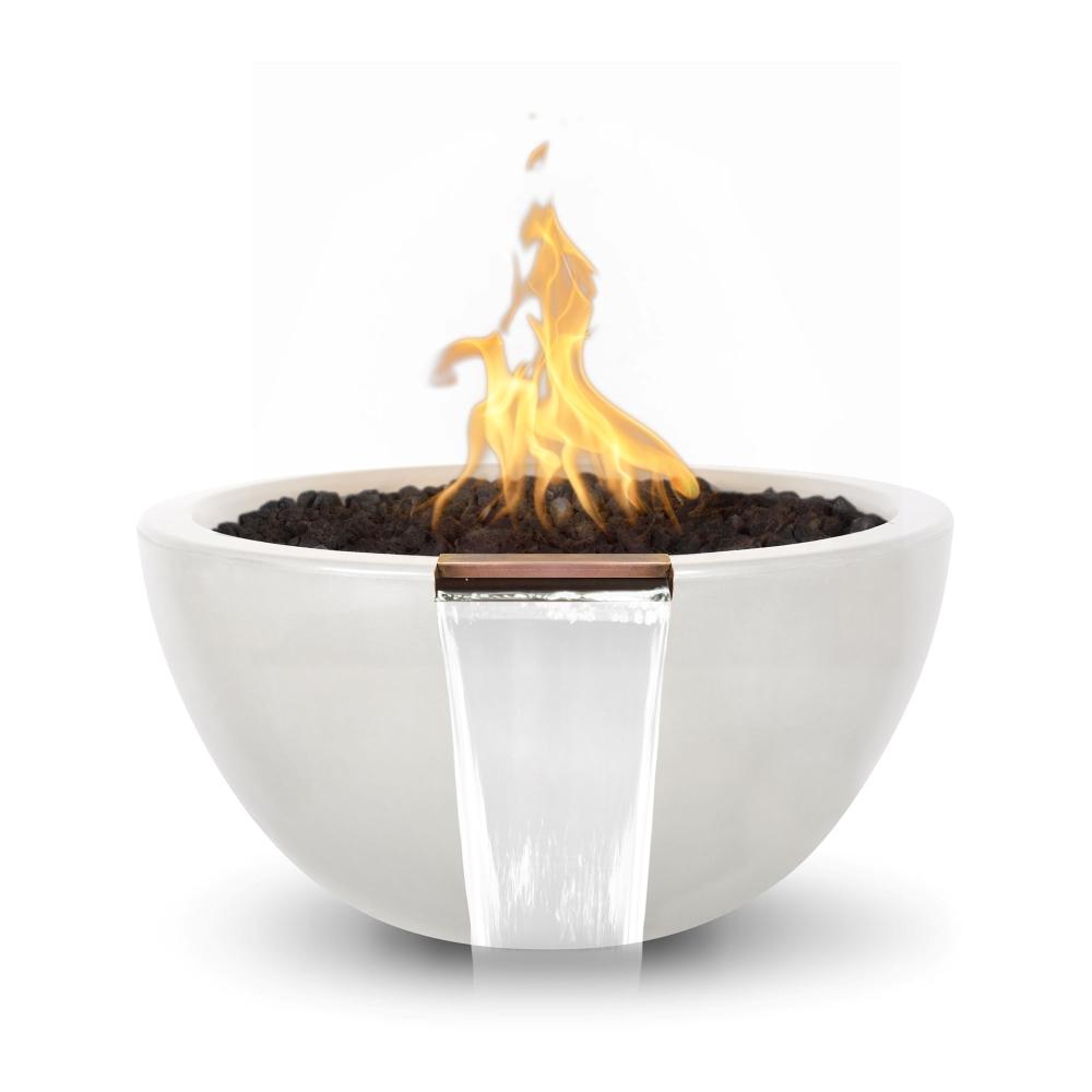 Outdoor Plus Luna Round Concrete Gas Fire and Water Bowl - Electronic