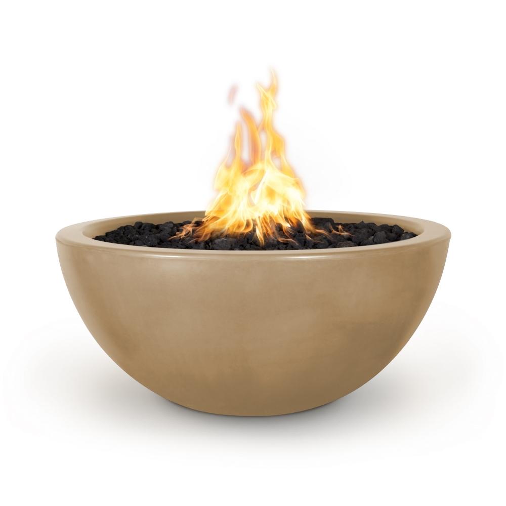 Outdoor Plus Luna Round Concrete Gas Fire Pit - Match Lit