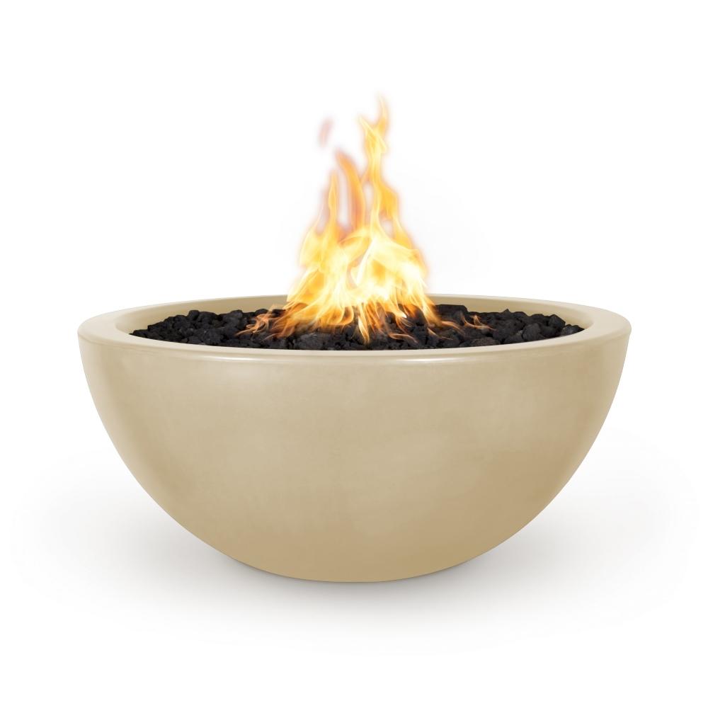 Outdoor Plus Luna Round Concrete Gas Fire Pit - Match Lit