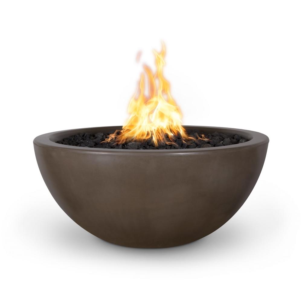 Outdoor Plus Luna Round Concrete Gas Fire Pit - Match Lit