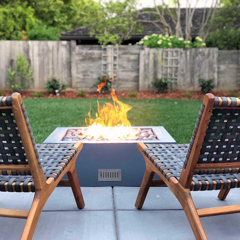 Outdoor Plus Quad GFRC Gas Fire Pit - Match Lit
