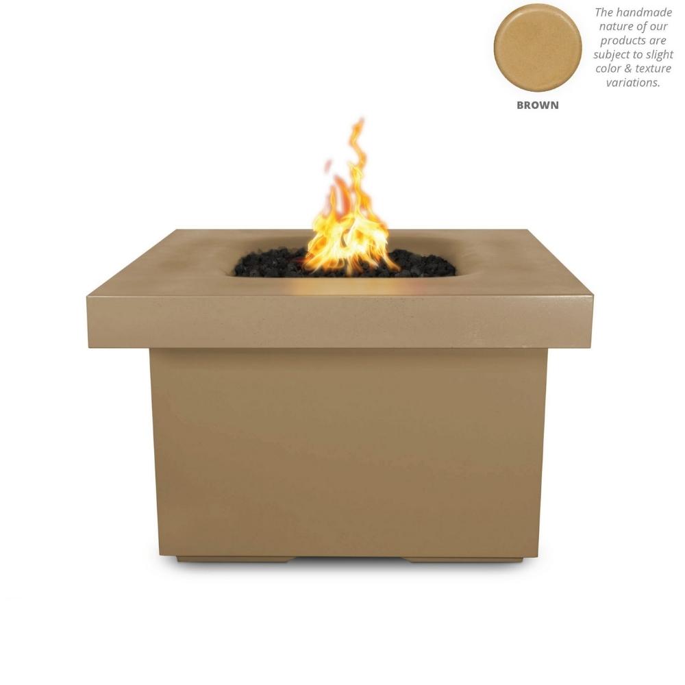 Outdoor Plus Ramona 36-Inch Square GFRC Gas Fire Pit Table - Electronic