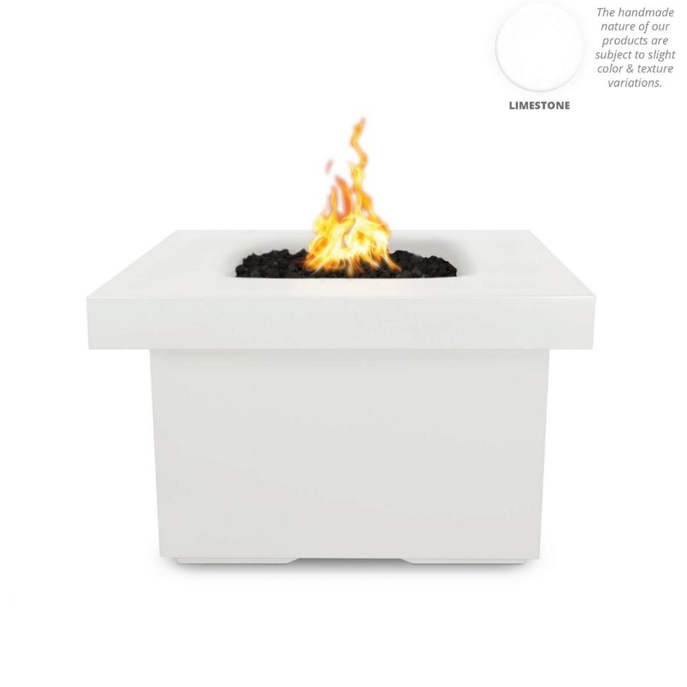 Outdoor Plus Ramona 36-Inch Square GFRC Gas Fire Pit Table - Electronic