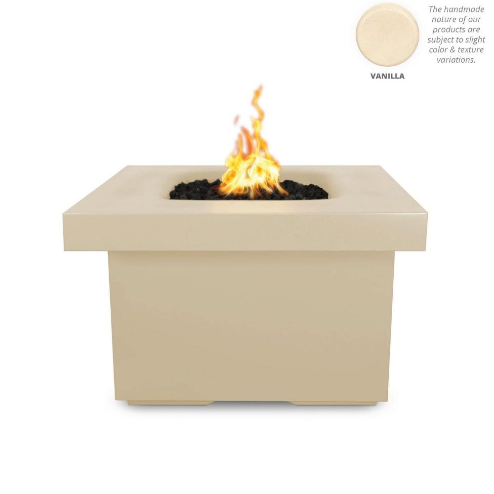 Outdoor Plus Ramona 36-Inch Square GFRC Gas Fire Pit Table - Electronic