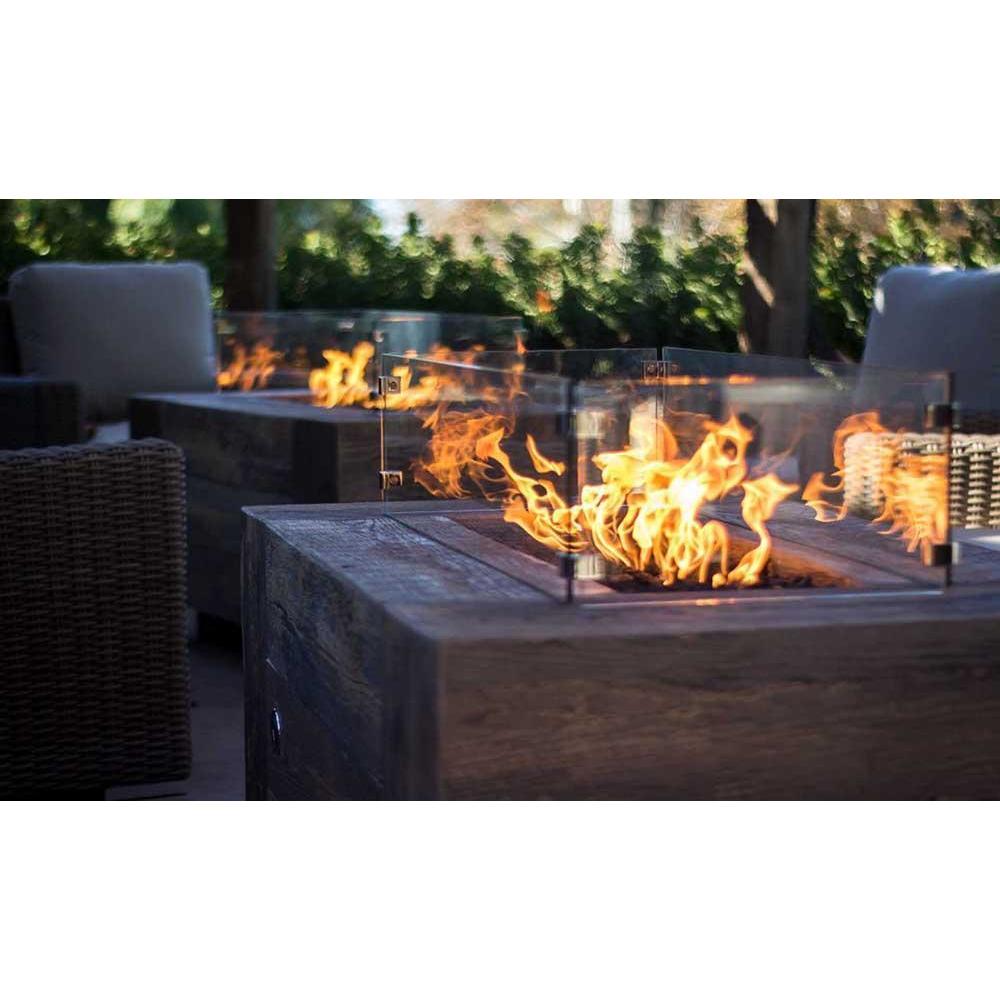 Outdoor Plus Catalina Rectangular GFRC Gas Fire Pit - Flame Sense