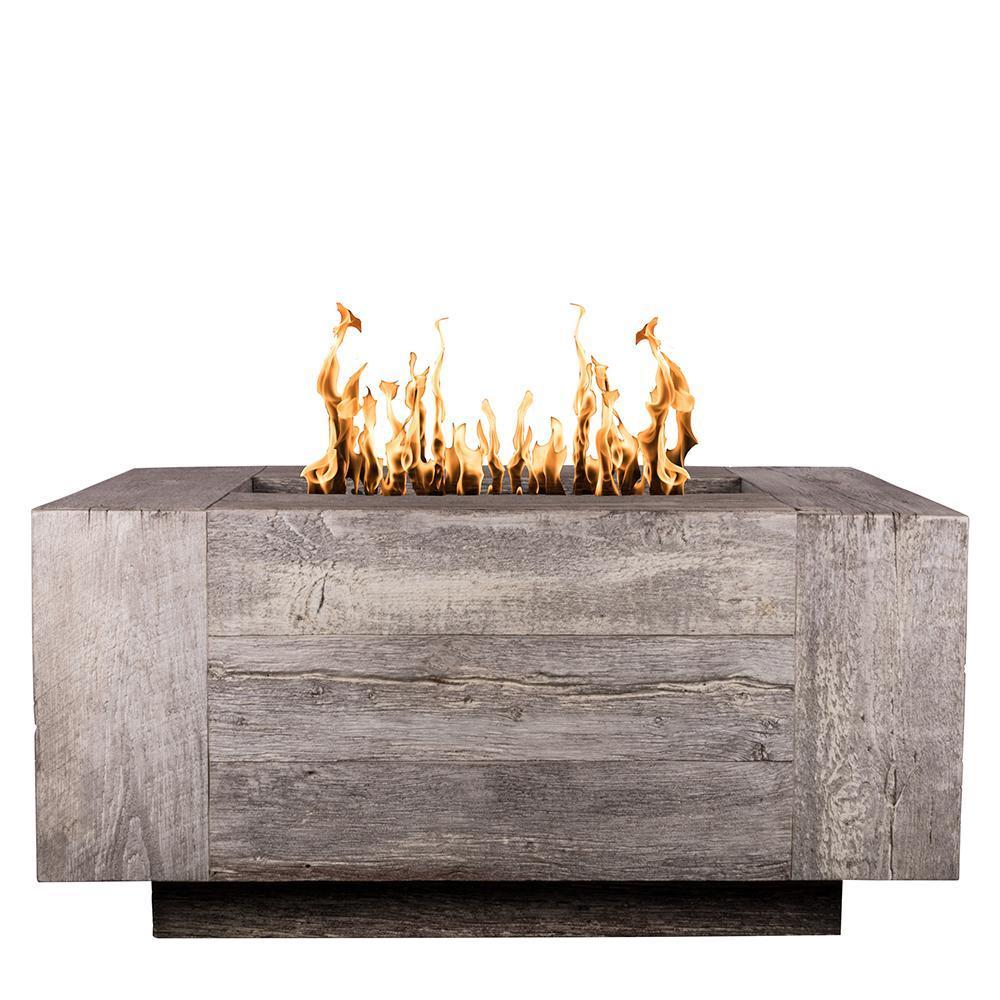 Outdoor Plus Catalina Rectangular GFRC Gas Fire Pit - Match Lit