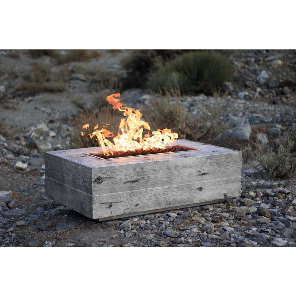 Outdoor Plus Coronado Rectangular GFRC Gas Fire Pit - Match Lit