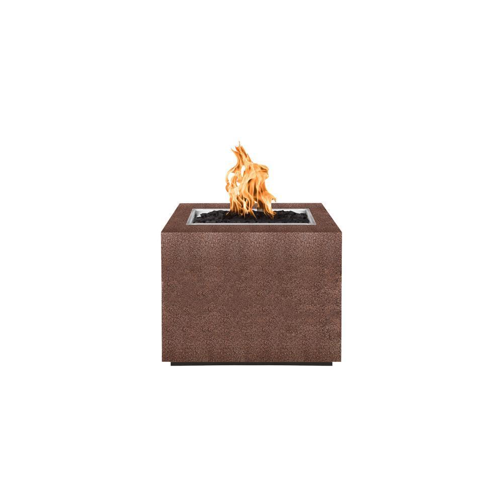 Outdoor Plus Forma Square Powder Coated Steel Gas Fire Pit - Match Lit