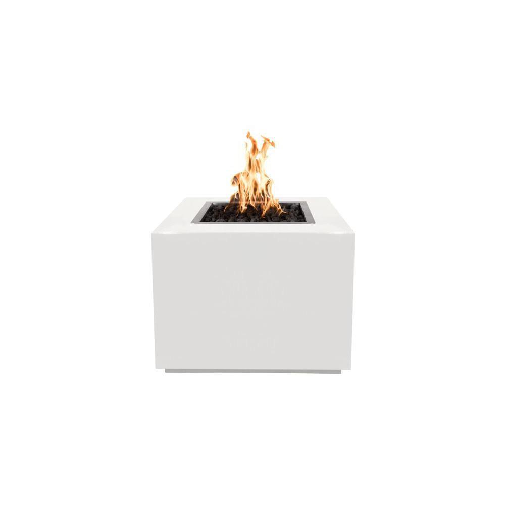 Outdoor Plus Forma Square Powder Coated Steel Gas Fire Pit - Match Lit