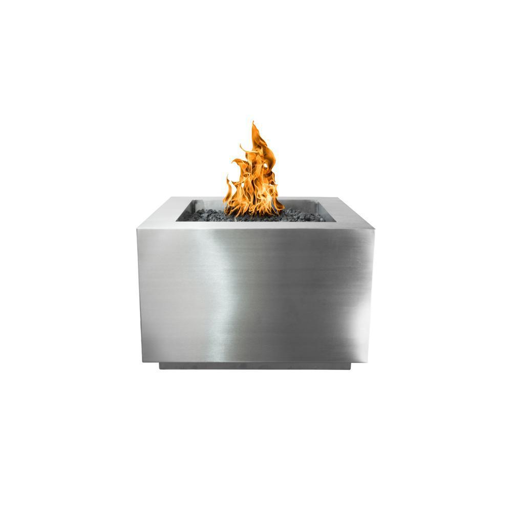 Outdoor Plus Forma Square Stainless Steel Gas Fire Pit - Match Lit